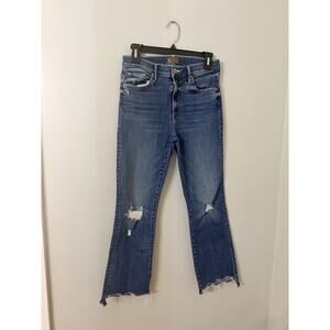 Mother The Insider Crop Step Chew Jeans in Dancing on Coals Size 28 Raw